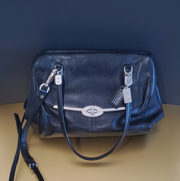 Coach black leather handbag - Picture 1 of 6
